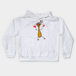 Funny woman deer says no Kids Hoodie